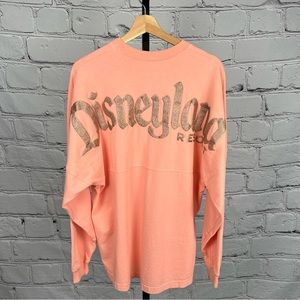 Disneyland Resort peach Spirit Jersey. Rose gold lettering. Long sleeve